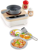 Hape Fun Fan Fryer | Wooden Tabletop Stove with Fan, Kitchen Playset for Preschoolers, Includes Salt and Pepper Shakers, Six Recipes and More, (Model: E3164), L: 6.9, W: 2.8, H: 6.9 inch