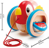 Hape Baby Bird Pull-Along | Wooden Wobbling & Flapping Pull Toddler Toy, Bright Colors Multicolor, L: 5.2, W: 5, H: 4.8 inch