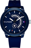 Tommy Hilfiger 1791482 Men's Blue Display Quartz Blue Silicone Band Watch 44mm