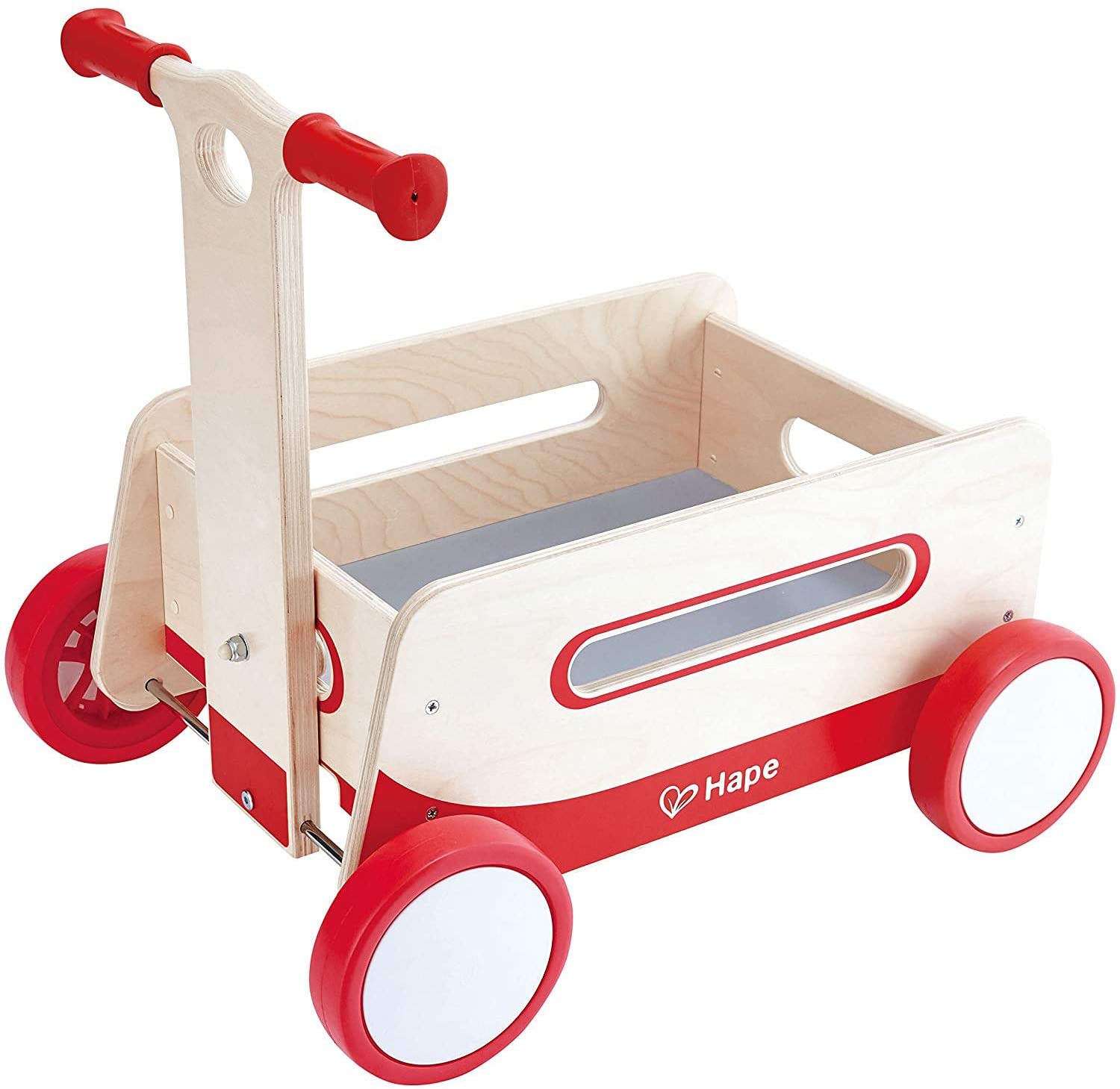 (OPEN BOX) Hape Wooden Wagon Push and Pull Toy