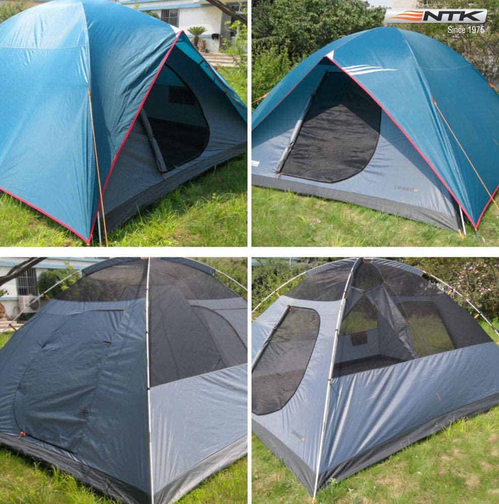 NTK Cherokee GT 8 to 9 Person 10 by 12 Foot Outdoor Dome Family Camping Tent 100% Waterproof 2500mm, Easy Assembly, Durable Fabric Full Coverage Rainfly