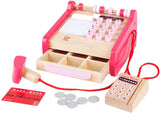 (OPEN BOX) Hape Checkout Wooden Register Pretend & Play Role Play Set with Accessories