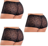 Besame Women Sexy Lingerie Cheeky Lace Hipster Panties Underwear Pack of 3