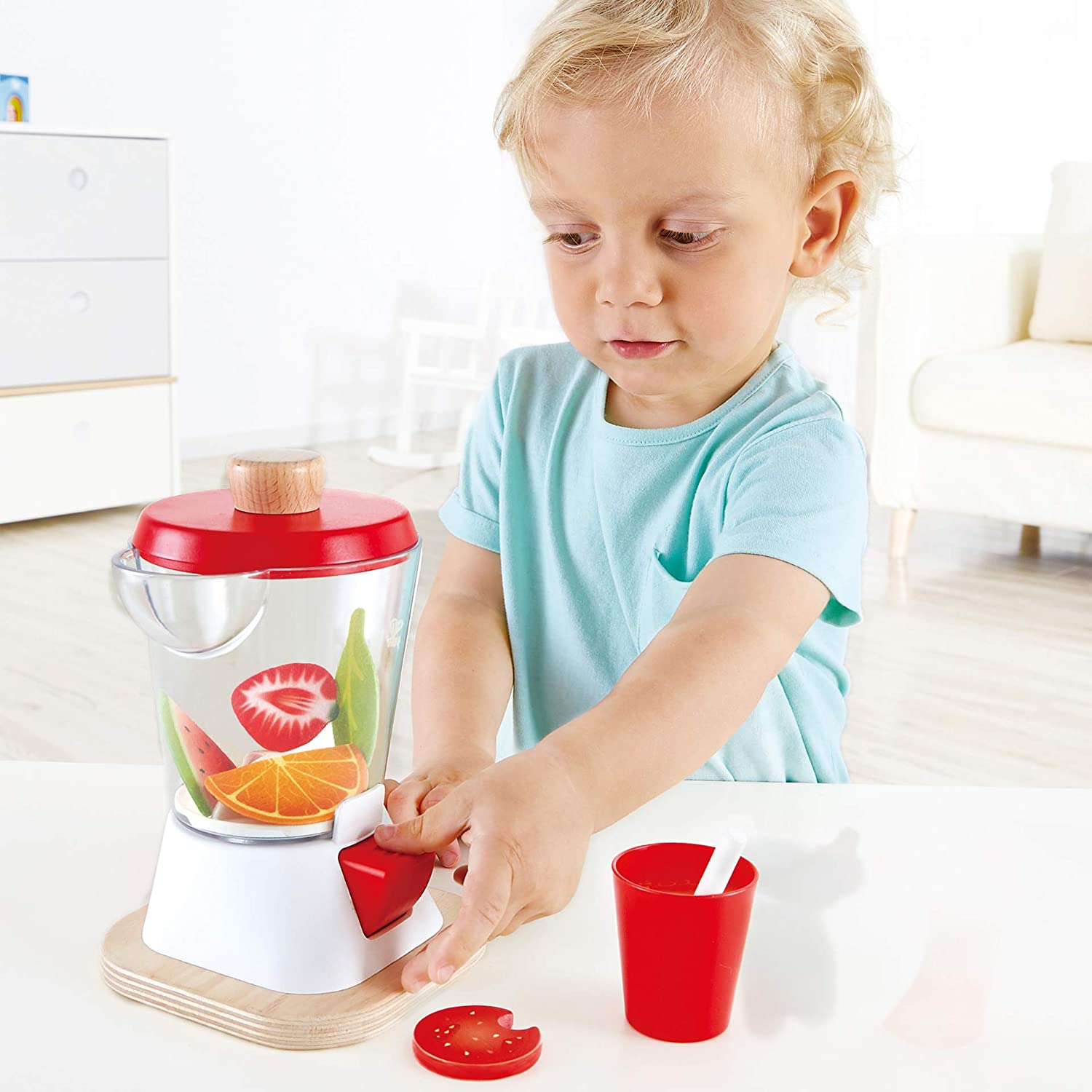 Kids' Vegetable & Fruit Smoothie Blender Play Set, Wooden Juice