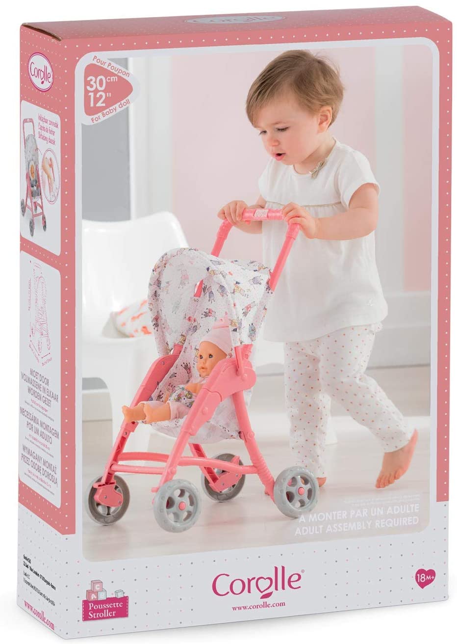 Corolle Baby Doll Stroller with Folding Canopy - fits 12 Dolls