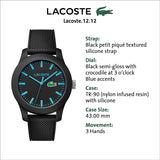 Lacoste Men's 2010791 Lacoste.12.12 Black Watch with Silicone Strap