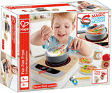Hape Fun Fan Fryer | Wooden Tabletop Stove with Fan, Kitchen Playset for Preschoolers, Includes Salt and Pepper Shakers, Six Recipes and More, (Model: E3164), L: 6.9, W: 2.8, H: 6.9 inch