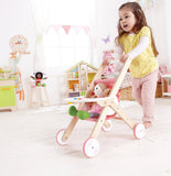 Hape Babydoll Stroller Toddler Wooden Doll Play Furniture Pink, L: 17.5, W: 12.8, H: 20.2 inch