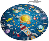Hape Solar System Puzzle | Round Solar System Puzzle Toy for Kids, Solid Wood Pieces and A Glowing LED Sun