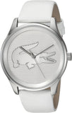 Lacoste Women's Victoria Stainless Steel Quartz Watch with Leather Strap, White, 19 (Model: 2001001)