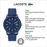 Lacoste Men's L.12.12. Quartz TR90 Case and Rubber Strap Casual Watch, Color: Blue (Model: 2010987)