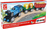 Hape Battery Powered Engine Set | Colorful Wooden Train Set, Battery Operated Locomotive With Working Lamp Multi-color, L: 11.4, W: 1.4, H: 2 inch