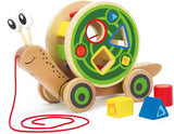 Award Winning Hape Walk-A-Long Snail Toddler Wooden Pull Toy