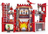 Hape Vikings Castle Dollhouse Play Set| Wooden Folding Dragon Castle Dollhouse with Magic Accessories, Glow in The Dark Spider Web, Dragon Egg and Action Figures (E3025)