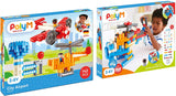 Poly-M Hape City Airport | 142Piece Building Brick Airport Toy Set with Figurines & Accessories, 760023