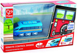 Hape Remote Control Engine Train | Kids Railway Toy, App or Button RC Vehicle with 5 Playable Sounds, Rechargeable Battery Feature, Blue, 4.65" Length x 1.5" Width x 1.97" Height