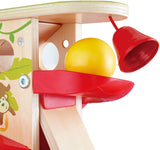 Hape Jungle Press and Slide | Kids Toy with Bell and Wooden Ball, Jungle Themed Lever Operated Toddler’s Game, E0508 Multicolor, L: 6.9, W: 6.9, H: 7.7 inch
