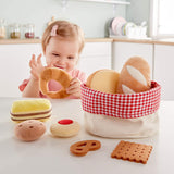 Hape Toddler Bread Basket |Soft Pretend Food Playset for Kids, Bread Toy Basket Includes Toast, Jam Cookie, Cake, Soda Biscuit and More