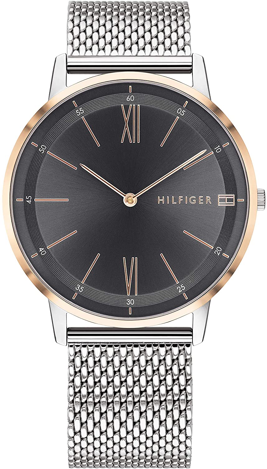 Tommy Hilfiger Men's Quartz Watch with Stainless Steel Strap, Silver, 20 (Model: 1791512)