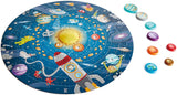 Hape Solar System Puzzle | Round Solar System Puzzle Toy for Kids, Solid Wood Pieces and A Glowing LED Sun