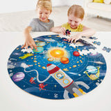 Hape Solar System Puzzle | Round Solar System Puzzle Toy for Kids, Solid Wood Pieces and A Glowing LED Sun