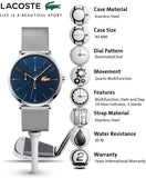 Lacoste Quartz Watch with Stainless Steel Strap, Silver, 20 (Model: 2011024)