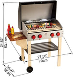 Award Winning Hape Gourmet Grill and Shish Kabob Wooden Play Kitchen Multi, L: 27.6, W: 15, H: 24.8 inch