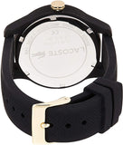 Lacoste Women's Ladies 12.Stainless Steel Quartz Watch with Silicone Strap, Black, 2000959