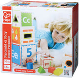 Hape Pyramid of Play Wooden Toddler Wooden Nesting Blocks Set, L: 5.5, W: 5.5, H: 5.5 inch
