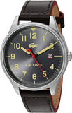 Lacoste Men's Stainless Steel Quartz Watch with Leather Strap, Brown, 20 (Model: 2011020)
