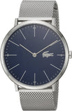 Lacoste Men's Moon Stainless Steel Quartz Watch with Stainless-Steel Strap, Silver, 20 (Model: 2010900)