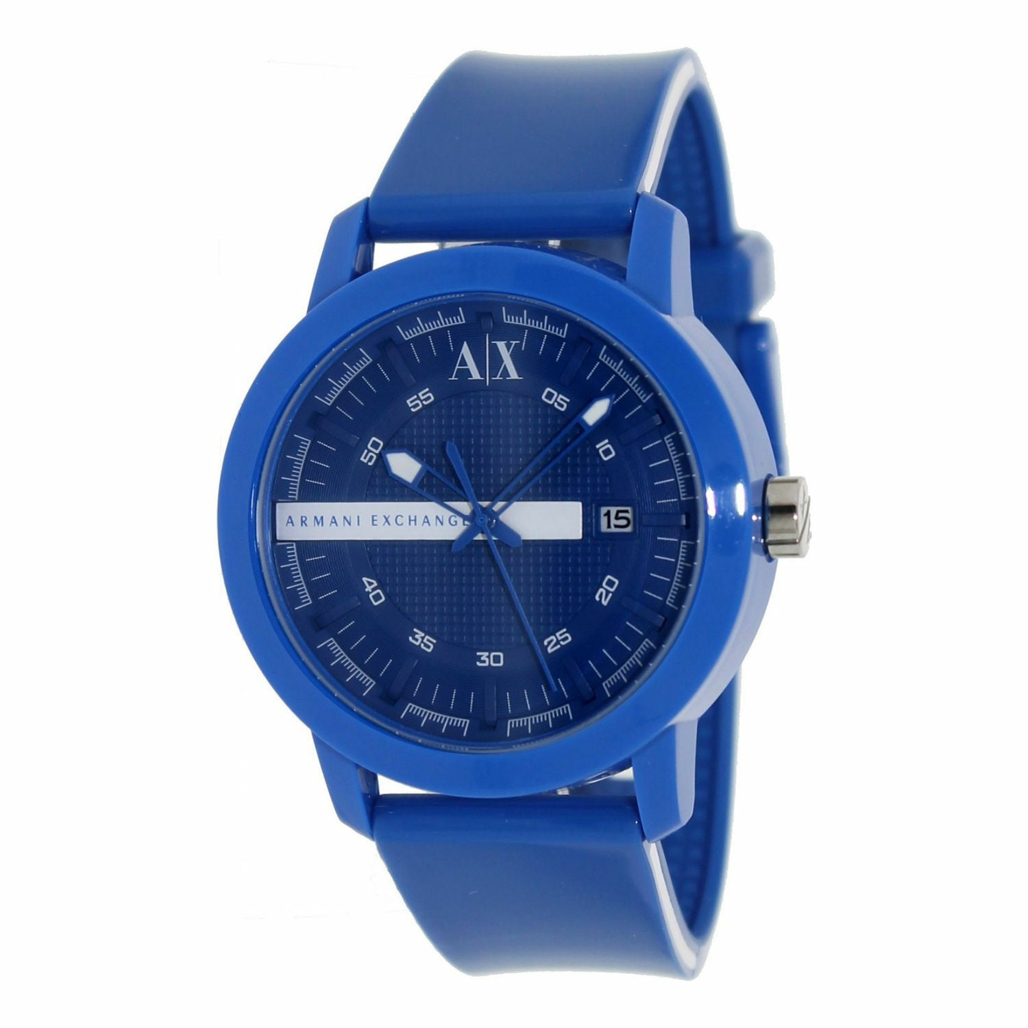 Armani Exchange Original AX1236 Blue Plastic Watch Chrono 43mm