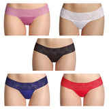 Besame Women Thong Lace Panties Spandex Underwear Lingerie 5 Pack