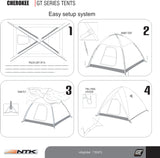 NTK Cherokee GT 3 to 4 Person 7 by 7 Foot Sport Camping Dome Tent 100% Waterproof 2500mm