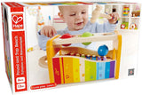 Hape Pound & Tap Bench with Slide Out Xylophone - Award Winning Durable Wooden Musical Pounding Toy for Toddlers, Multifunctional and Bright Colours, Yellow