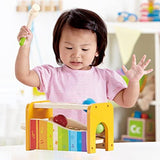 Hape Pound & Tap Bench with Slide Out Xylophone - Award Winning Durable Wooden Musical Pounding Toy for Toddlers, Multifunctional and Bright Colours, Yellow