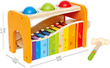 Hape Pound & Tap Bench with Slide Out Xylophone - Award Winning Durable Wooden Musical Pounding Toy for Toddlers, Multifunctional and Bright Colours, Yellow