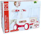 Hape Red Wonder Wagon Wooden Push & Pull Toddler Ride On Balance 4 Wheels Walker