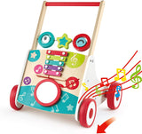 (OPEN BOX) Hape Wooden Push and Pull Music Learning Walker| Multiple Activities Center for Toddlers Ages 10 Months and Up