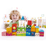 Fantasia Block Castle by Hape | Award Winning Wooden Castle Building Block Stacking Toy, Unique Shaped Building Block Set, Rainbow Stacking Toy with Patterns