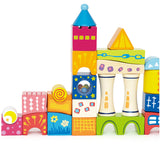 Fantasia Block Castle by Hape | Award Winning Wooden Castle Building Block Stacking Toy, Unique Shaped Building Block Set, Rainbow Stacking Toy with Patterns