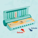 (OPEN BOX).  Hape Learn with Lights Harmonica | USB Charging Capabilities | Leaning and Band Mode | Musical Instrument