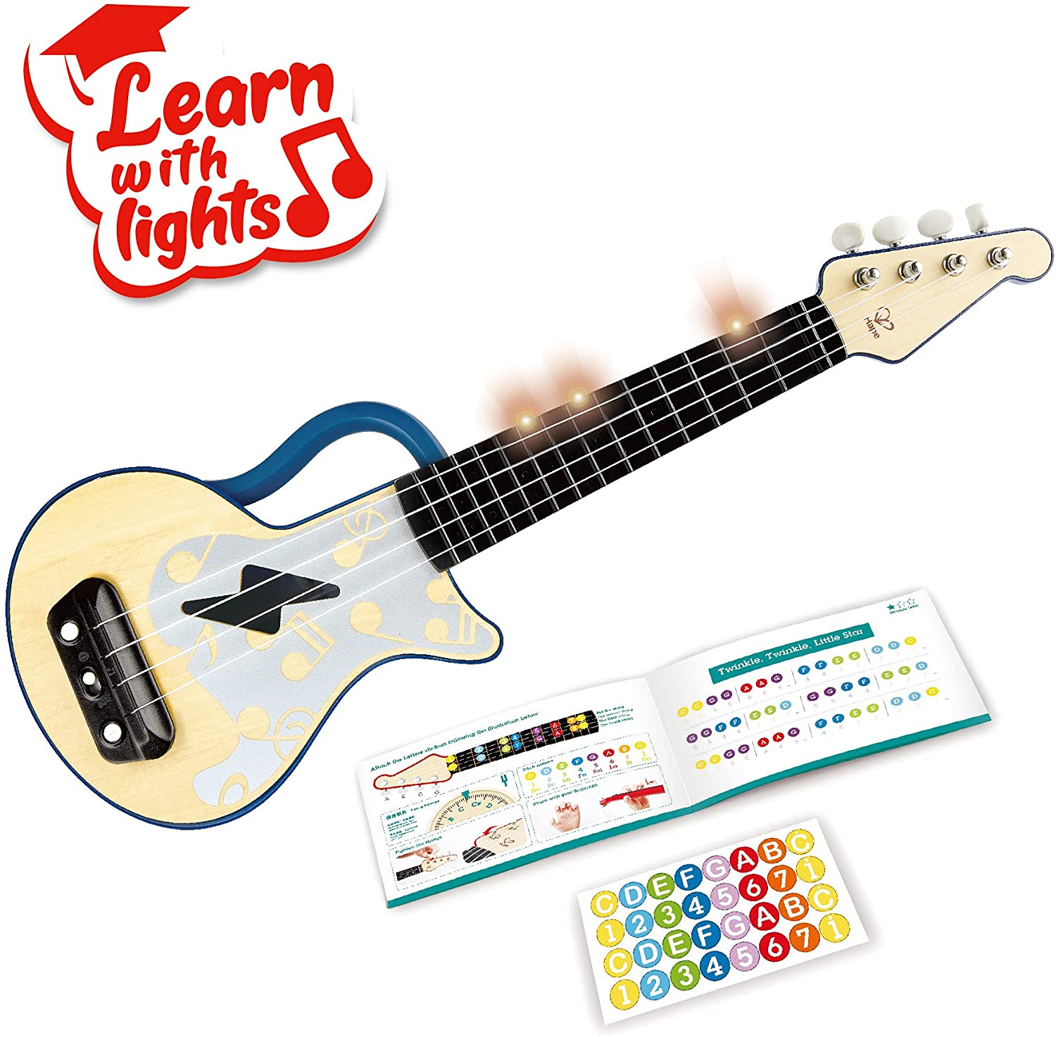 (OPEN BOX) Hape Learn with Lights | USB Charging Capabilities | Leaning and Band Mode | Musical Instrument