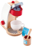 (OPEN BOX)  Hape My Coffee Machine Wooden Play Kitchen Set with Accessories (White)