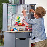 Hape E3166 Children's Play Kitchen Wooden with Light Sound and Accessories