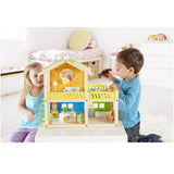 Hape Happy Villa Kids Wooden Doll House Set | 2 Story Dolls Villa with Furniture and Accessories
