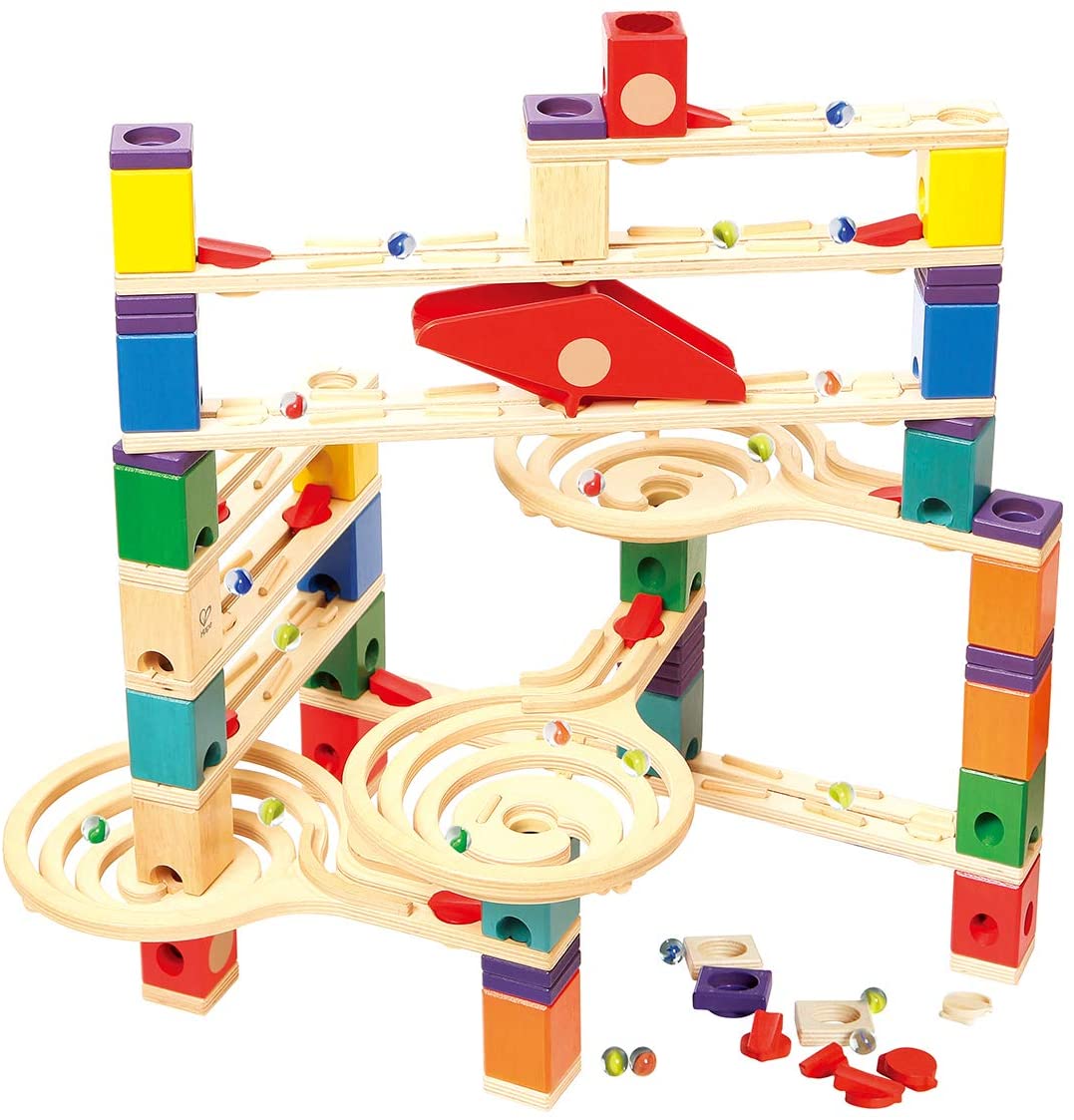 (OPEN BOX) Hape Quadrilla Wooden Marble Run Construction - Vertigo - Quality Time Playing Together Wooden Safe Play - Smart Play for Smart Families,Multicolor