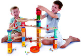 (OPEN BOX) Hape Castle Escape - Quadrilla Wooden Marble Run Blocks - STEM Learning, Building & Development Construction Toy - Counting, Color & Problem Solving for Ages 4+, 101Piece, Multi Color (E6019)