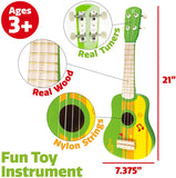 (OPEN BOX) Hape Toy Guitar Wooden Ukulele Instrument for Kids - Green