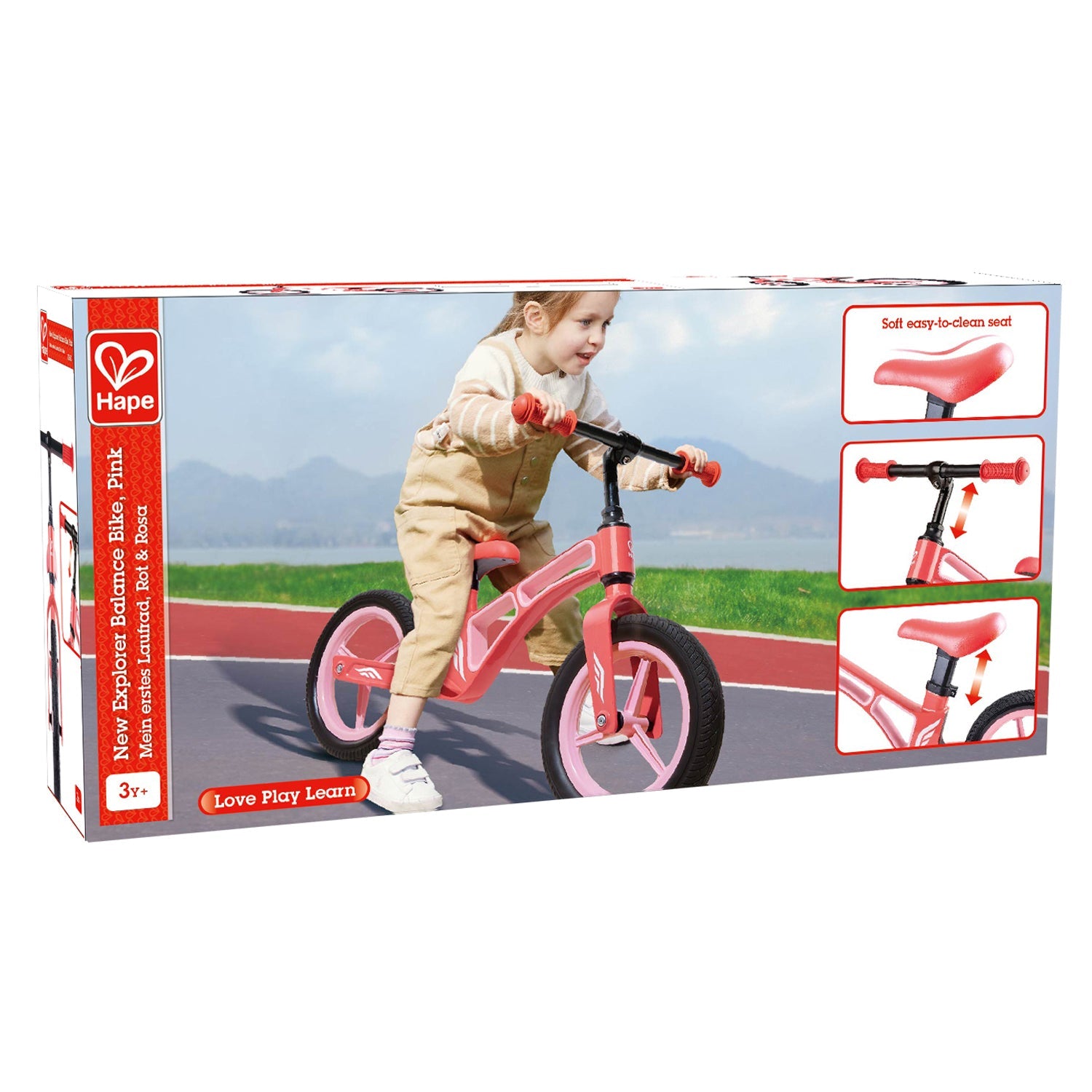 Hape Balance Bike Ultra Light Magnesium Frame for Kids 3 to 5 Years,12" Flat Free PU Tires, Adjustable Handlebar and Seat No Pedal Kids Bicycle